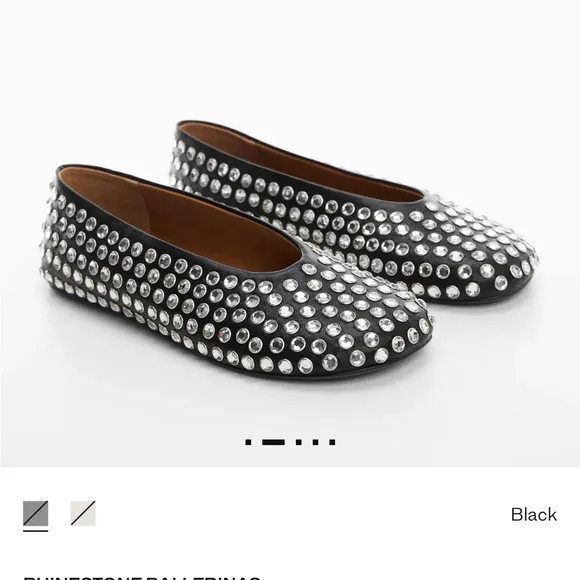 MANGO RHINESTONE STUDED BALLERINA FLATS, sz 39, BRAND NEW
