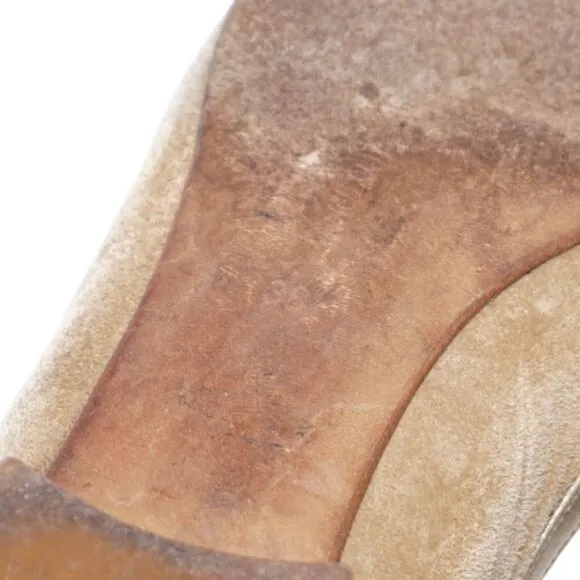 Manolo Blahnik Tan/Beige Suede Pointed Toe Flats, Size 36