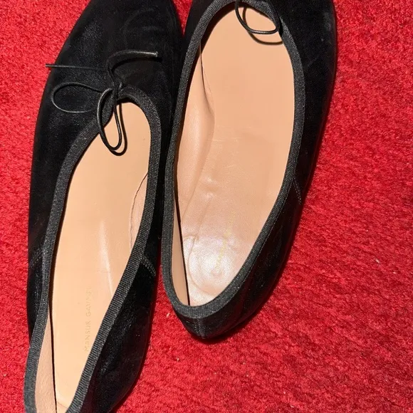 Mansur Gavriel Black Ballet Flats with Bow Detail