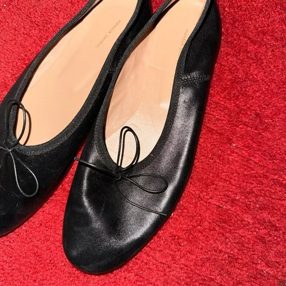 Mansur Gavriel Black Ballet Flats with Bow Detail
