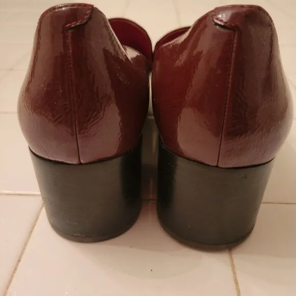 Marc Fisher Burgundy Leather Tassel Loafers 8M Twee Academia Preppy PHYLICIA
