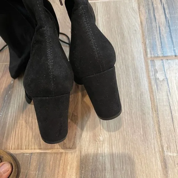 Marc Fisher LTD Over the Knee Boots Lace Up Solid Black Women's Size 5.5M