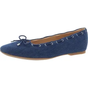 Marc Fisher LTD Womens Letizia 2 Blue Bow Denim Ballet Flats New