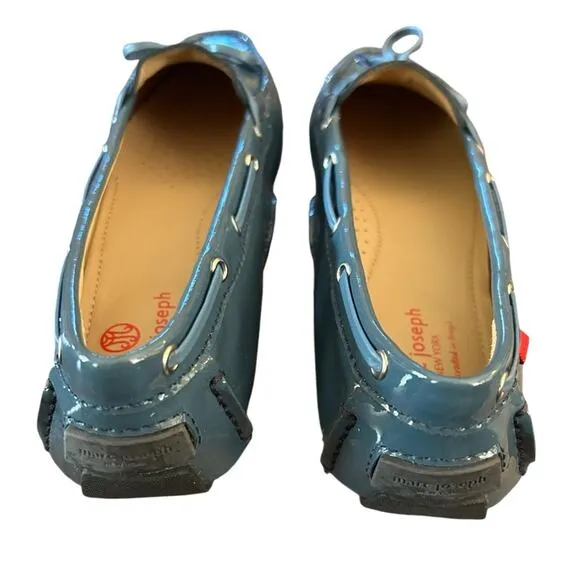 Marc Joseph Cypress Hill Driving Moccasin Patent Leather Atlantic Blue  NEW 9