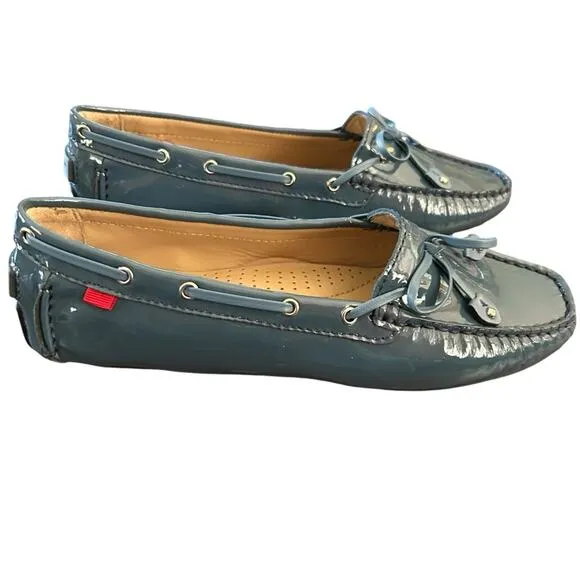 Marc Joseph Cypress Hill Driving Moccasin Patent Leather Atlantic Blue  NEW 9