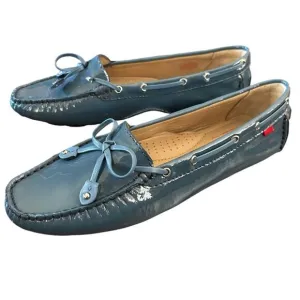 Marc Joseph Cypress Hill Driving Moccasin Patent Leather Atlantic Blue  NEW 9