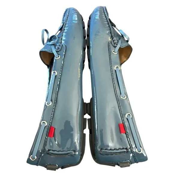 Marc Joseph Cypress Hill Driving Moccasin Patent Leather Atlantic Blue  NEW 9