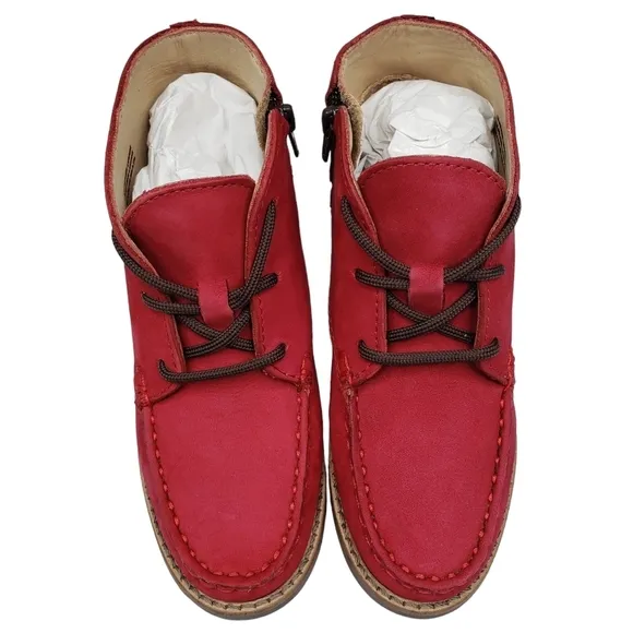 Marc Joseph | NIB Lincoln Bootie Red Nubuck Leather Lace Up Boots Boy's 11