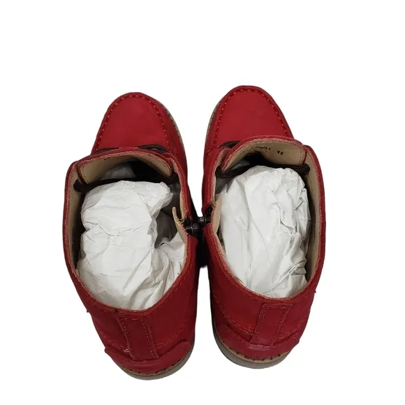 Marc Joseph | NIB Lincoln Bootie Red Nubuck Leather Lace Up Boots Boy's 11