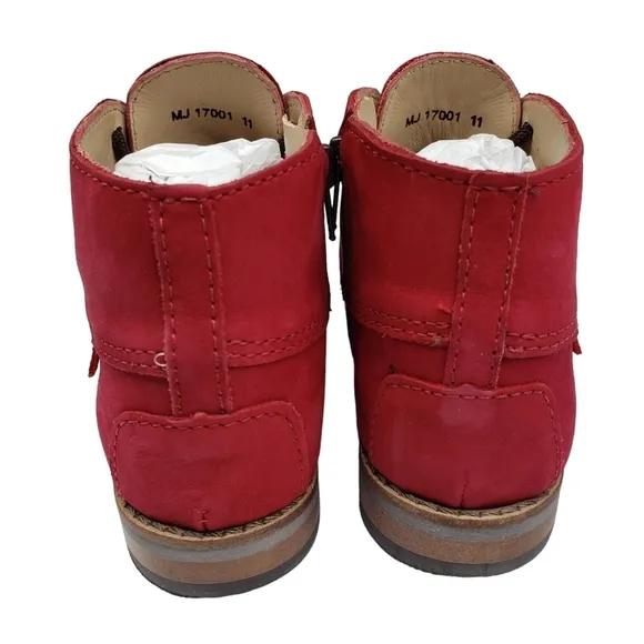 Marc Joseph | NIB Lincoln Bootie Red Nubuck Leather Lace Up Boots Boy's 11
