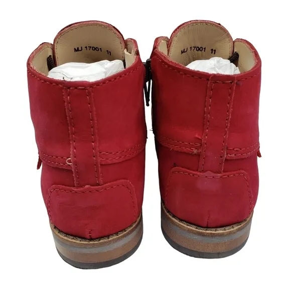 Marc Joseph | NIB Lincoln Bootie Red Nubuck Leather Lace Up Boots Boy's 11