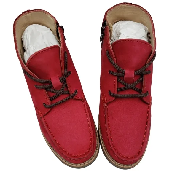 Marc Joseph | NIB Lincoln Bootie Red Nubuck Leather Lace Up Boots Boy's 11