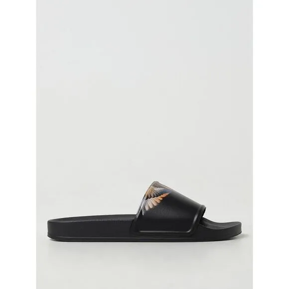 Marcelo Burlon County Of Milan Winged Slides Casual Footwear Men Black Sandals