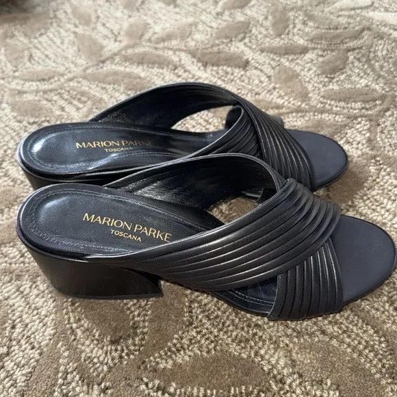 Marion Parke Izzy Crisscross Block-Heel Sandals, 38