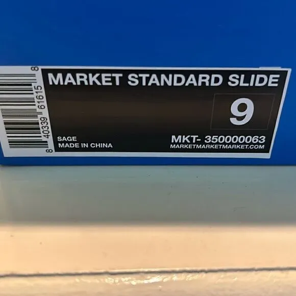 Market Men's Size 9 Women's Size 10. 5 Standard Slide Sandals Sage New In Box