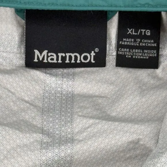 Marmot XL Lime Dark Green Rain Jacket Waterproof Hooded Outdoor Hiking Gorpcore