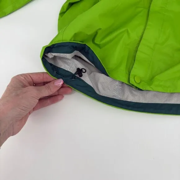 Marmot XL Lime Dark Green Rain Jacket Waterproof Hooded Outdoor Hiking Gorpcore