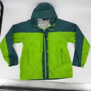 Marmot XL Lime Dark Green Rain Jacket Waterproof Hooded Outdoor Hiking Gorpcore