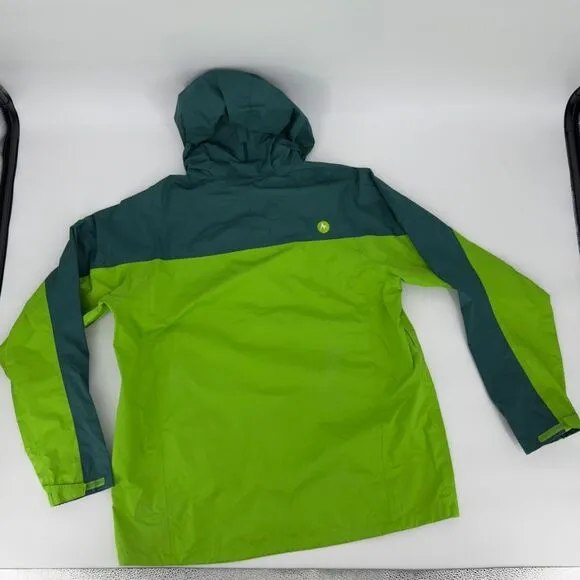 Marmot XL Lime Dark Green Rain Jacket Waterproof Hooded Outdoor Hiking Gorpcore