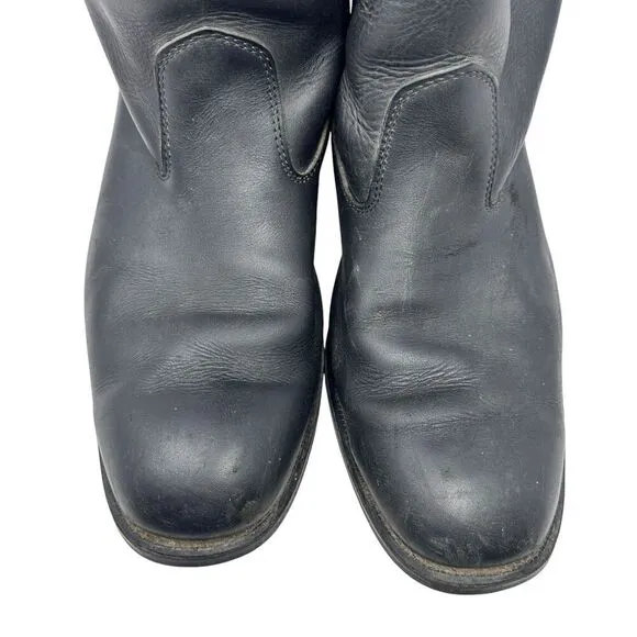 Mason Western Men's Leather Black Cowboy Work Boots Vibram Soles Size 16D