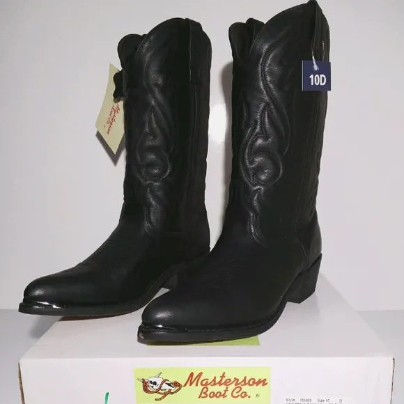 Masterson Cowboy Boots Mens Black Western Boots Cowboy Boots Mens Size 10