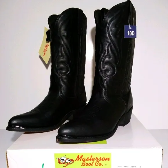 Masterson Cowboy Boots Mens Black Western Boots Cowboy Boots Mens Size 10