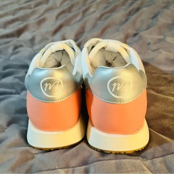 MATISSE Colorblock Suede Farrah Lace Up Low Top Trainers Sneakers White 9M