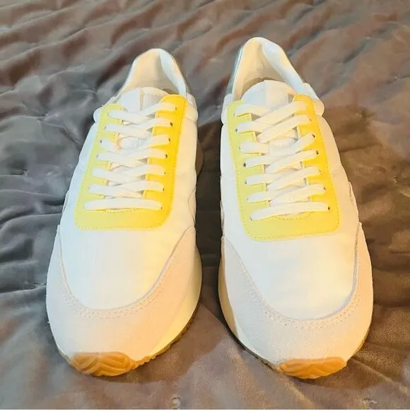 MATISSE Colorblock Suede Farrah Lace Up Low Top Trainers Sneakers White 9M