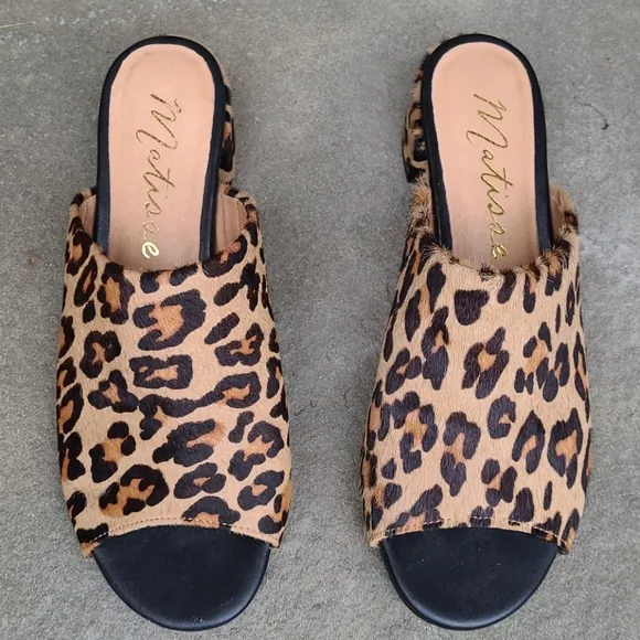 Matisse leopard mule slide sandals