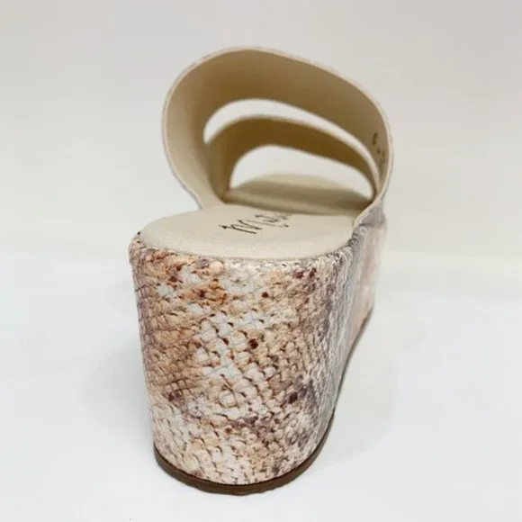 MATISSE Snakeskin Animal Print Double Band Wedge Platform Sandals NWOT