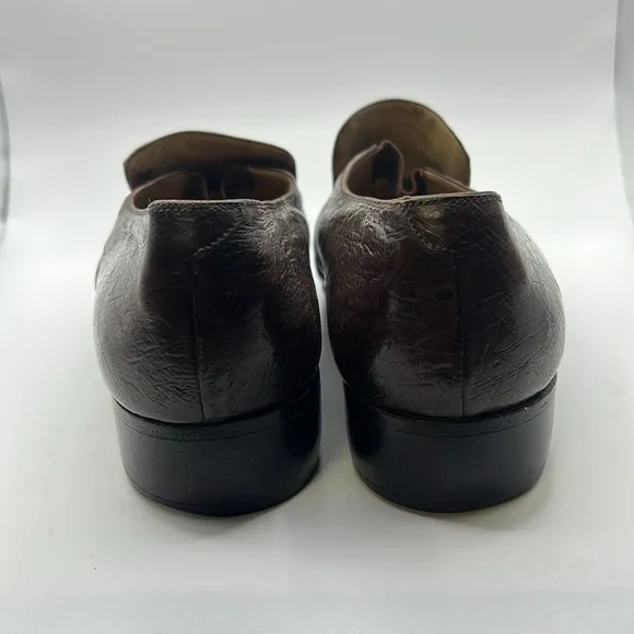 Mauri Slip On Shoes Loafers Dress Work Business Brown Ostrich Mens Size 8.5