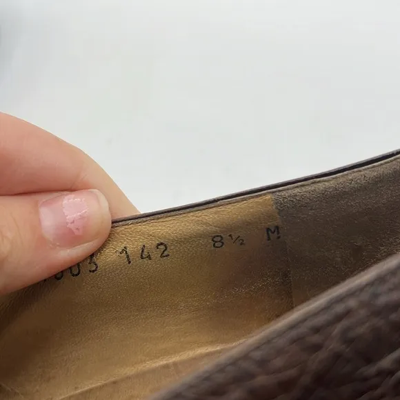 Mauri Slip On Shoes Loafers Dress Work Business Brown Ostrich Mens Size 8.5