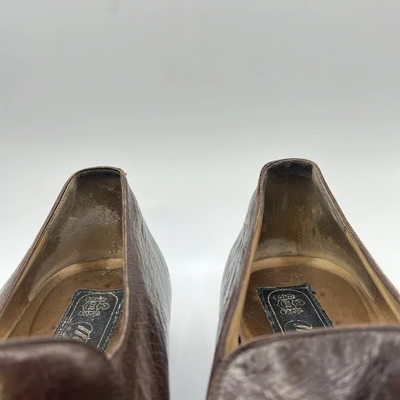Mauri Slip On Shoes Loafers Dress Work Business Brown Ostrich Mens Size 8.5