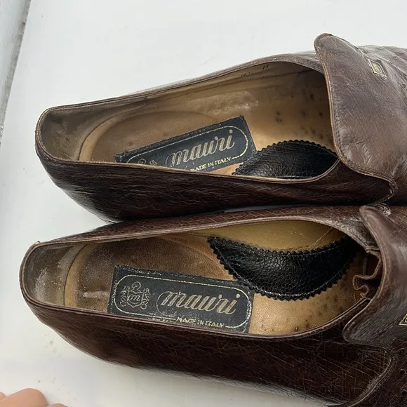 Mauri Slip On Shoes Loafers Dress Work Business Brown Ostrich Mens Size 8.5