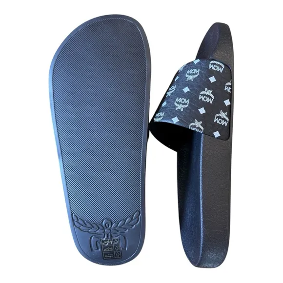 MCM Women's Black Slide Sandals