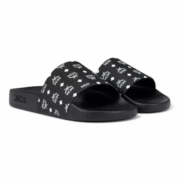 MCM Women's Black Slide Sandals