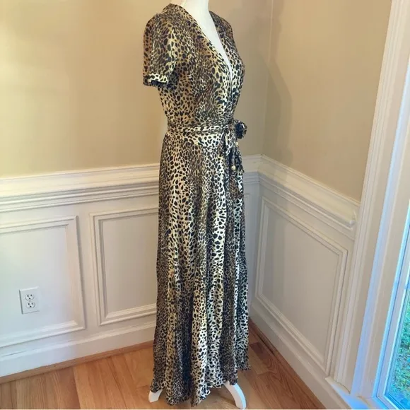 MELISSA ODABASH Lou Leopard Cheetah Animal Print Maxi Cover Dress NWT