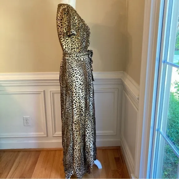 MELISSA ODABASH Lou Leopard Cheetah Animal Print Maxi Cover Dress NWT