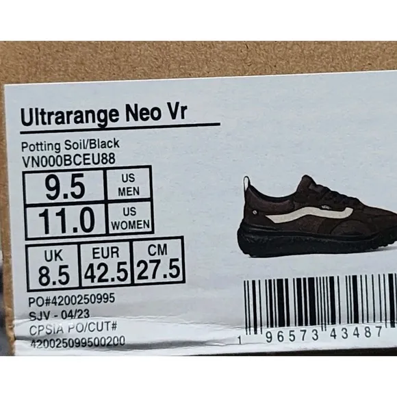 Men Size 9.5 VANS UltraRange Neo VR3 MTE Brown Mocha Potting Soil Black Rare