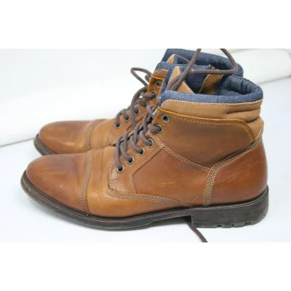 Men's Aldo Hermidias Brown Zip Lace Up Boots Size 9 M 42883 men's‎