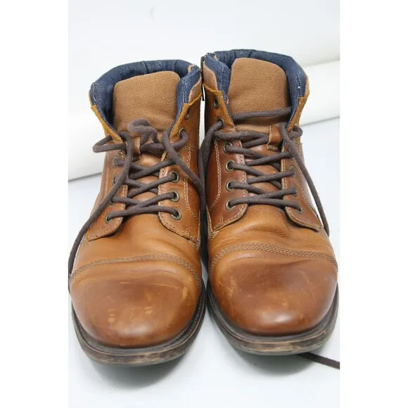 Men's Aldo Hermidias Brown Zip Lace Up Boots Size 9 M 42883 men's‎