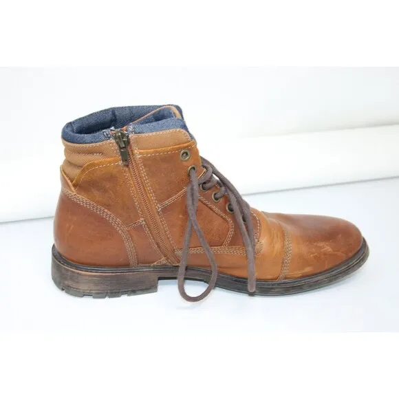 Men's Aldo Hermidias Brown Zip Lace Up Boots Size 9 M 42883 men's‎