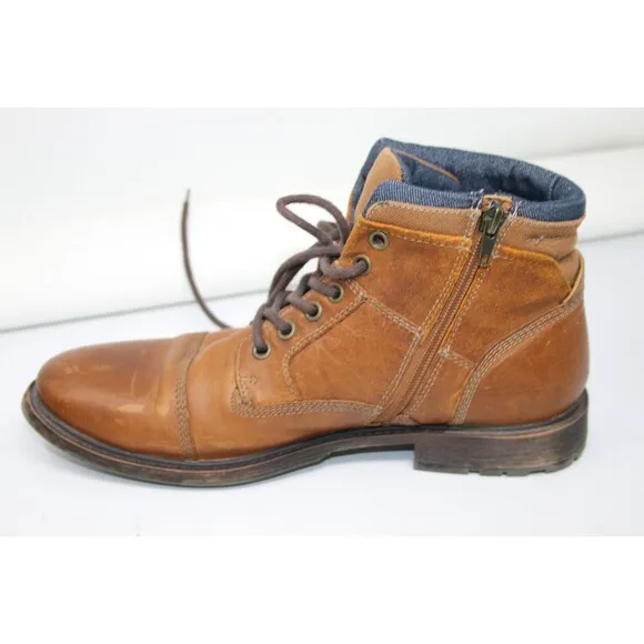 Men's Aldo Hermidias Brown Zip Lace Up Boots Size 9 M 42883 men's‎