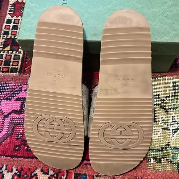 Men’s Authentic Gucci GG Slide Sandals, Size 13