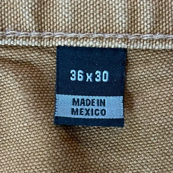Men's Carhartt Brown Loose Fit Firm Duck Double-Front Utility Work Pant size 36