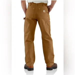 Men's Carhartt Brown Loose Fit Firm Duck Double-Front Utility Work Pant size 36