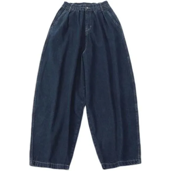 Men's Loose Fit Baggy Jeans Wide Leg Oversized Denim Pants, Light Blue