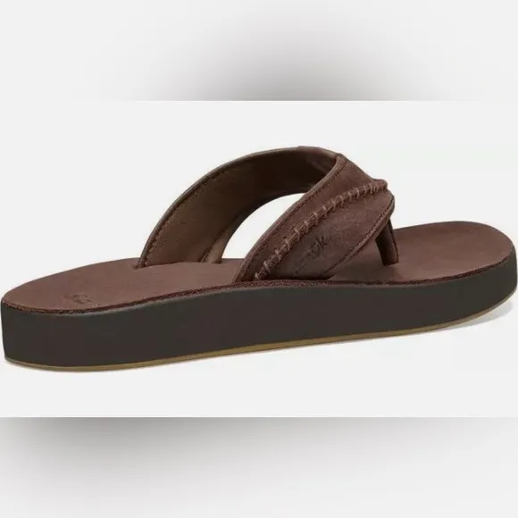 Men’s Sanuk Cosmic Yoga Mat LX Flip-Flops -Dark Brown Size 9 New with ta…
