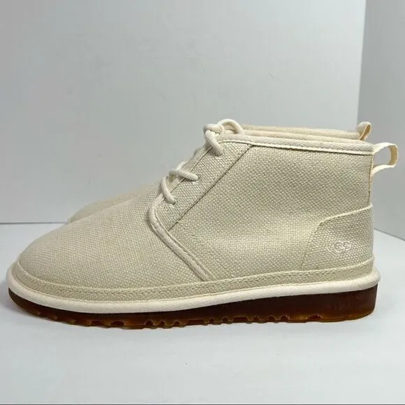 Mens UGG Neumel Natural Lace Up Hemp Canvas Chukka Boots in Natural 9