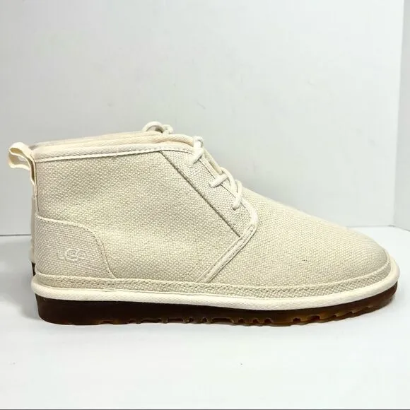 Mens UGG Neumel Natural Lace Up Hemp Canvas Chukka Boots in Natural 9